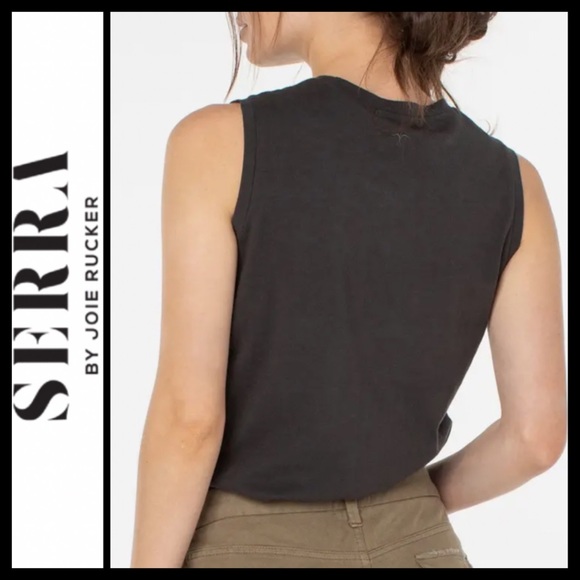 NWT Serra by Joie Rucker The Boy Tank in Black - Picture 4 of 11